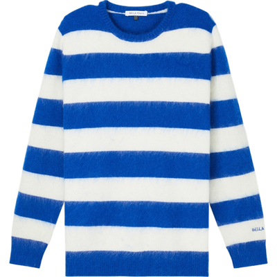 【折扣】Bella Freud 早秋女条纹羊毛马海毛混纺毛衣