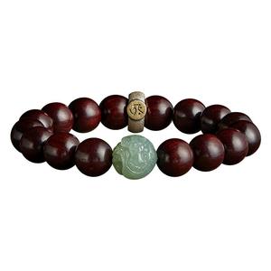 正品小叶紫檀手串男文玩佛珠檀香木质和田玉盘玩转运手链圣诞礼物