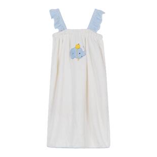 馨帮帮杂货铺 吊带浴袍卡通可爱浴巾裹巾可穿吸水速干小象浴裙女