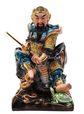 真武大帝神像 树脂彩绘玄天上帝 玄武祖师 荡魔天尊 家用供奉摆件