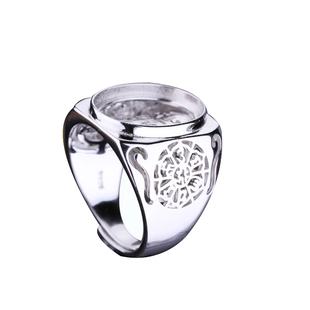 S925银男戒托空托DIY镶嵌松石蜜蜡银饰戒指空托14*18 11*15 13*18