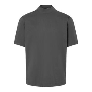 BTSG*美式重磅水洗质感磨毛小领口短袖Cleanfit通勤半高领纯色T恤