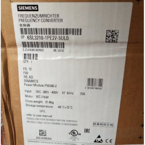 议价6SL3210-1PE27-5UL0西门子G120变频器总 PM240-2功率模块37KW