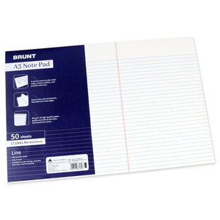 BRUNT主力美式拍纸本A3试卷型加厚带垫板大学生考研专用横线分栏大号刷题本网格思维导图设计可撕笔记草稿纸