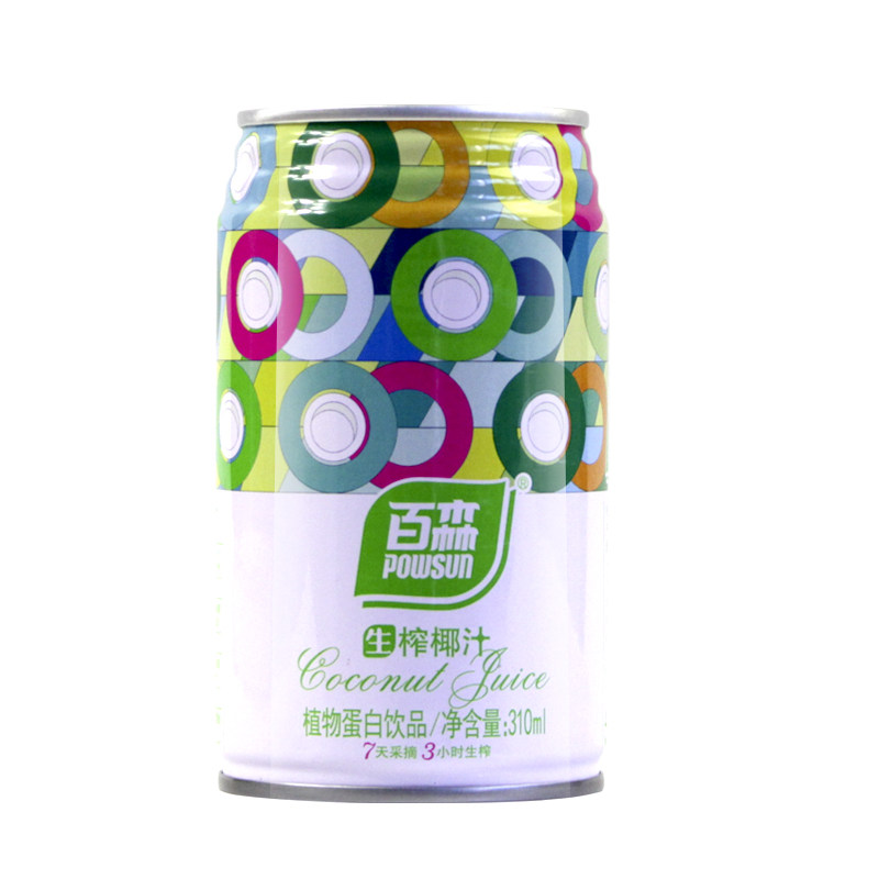 正品百森生榨椰子汁植物蛋白饮品椰汁饮料鲜榨椰汁椰奶310ml整箱