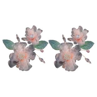 渐变小清新绢花烫花对夹古风汉服唐风公主造型百搭宫廷风演出头饰