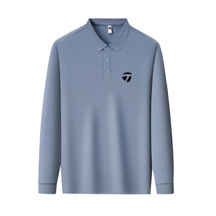 Taylormade泰勒梅高尔夫秋季新款男士长袖polo衫运动休闲t恤衫男
