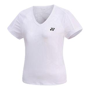 新款YONEX尤尼克斯羽毛球服短袖女速干透气训练服小V领T恤215083