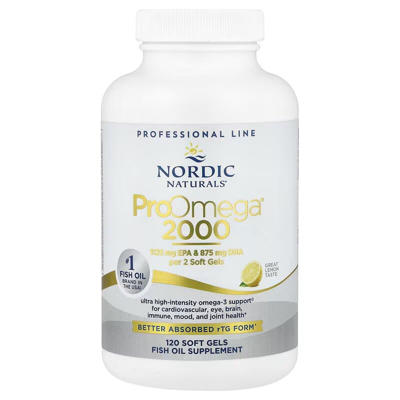 120粒Nordic鱼油rtg美国成人ProOmega 2000挪威深海小鱼软胶囊DHA