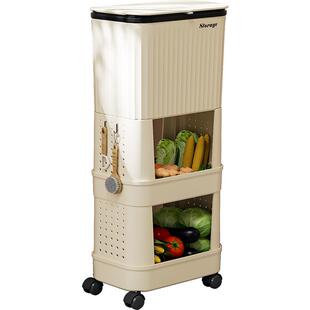 厨房垃圾桶家用大容量滑盖可移动双层高款免弯腰专用厨房置物架