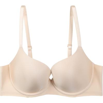 安莉芳新品光面无痕薄款文胸女大胸显小收副乳防下垂内衣EBW0889