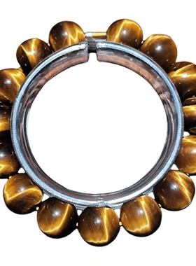 一字闪电纹黄虎眼手链手串