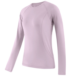 骆驼瑜伽T恤女款上衣秋冬加绒保暖休闲健身服紧身修身运动长袖t恤