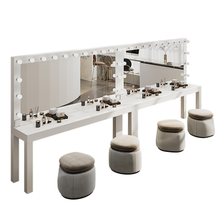 专业影楼婚纱店化妆台带灯彩妆学校工作室化妆桌简约美容院梳妆台