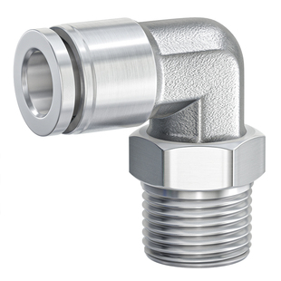 不锈钢外丝弯通PL8-02气管接头快速气动耐高压耐高温直通01/03/04