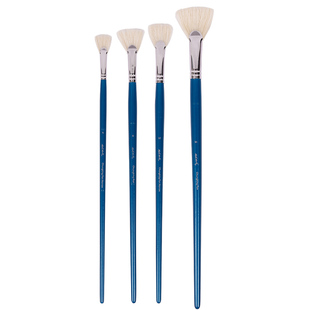 蒙玛特 扇形笔水粉笔专业套装丙烯画笔鱼尾油画猪鬃扇型单支刷子美术生专用排笔刷绘画美术颜料笔水彩尼龙笔