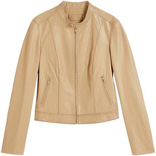 EXCEPTION例外女装皮衣女款羊皮修身气质机车皮衣外套