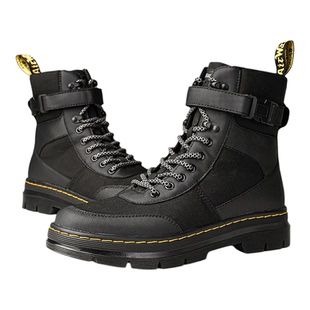 男鞋马丁靴秋冬高帮系带牛仔布面搭扣帆布靴大码休闲户外工装靴潮