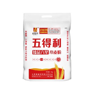 五得利六星中筋面粉臻品麦芯粉5kg(10斤)家用小麦粉馒头凉皮用