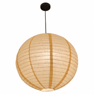 围炉煮茶纸灯笼稻草原木色榻榻米日式风道具圆形装饰吊灯手工diy