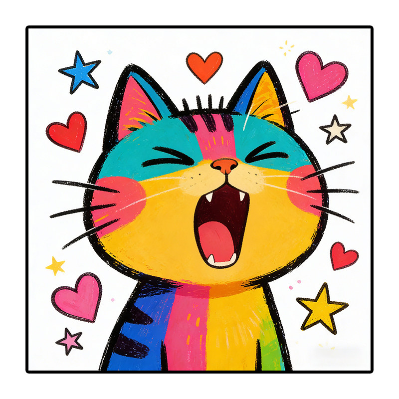 现代抽象可定制卧室电表箱猫咪