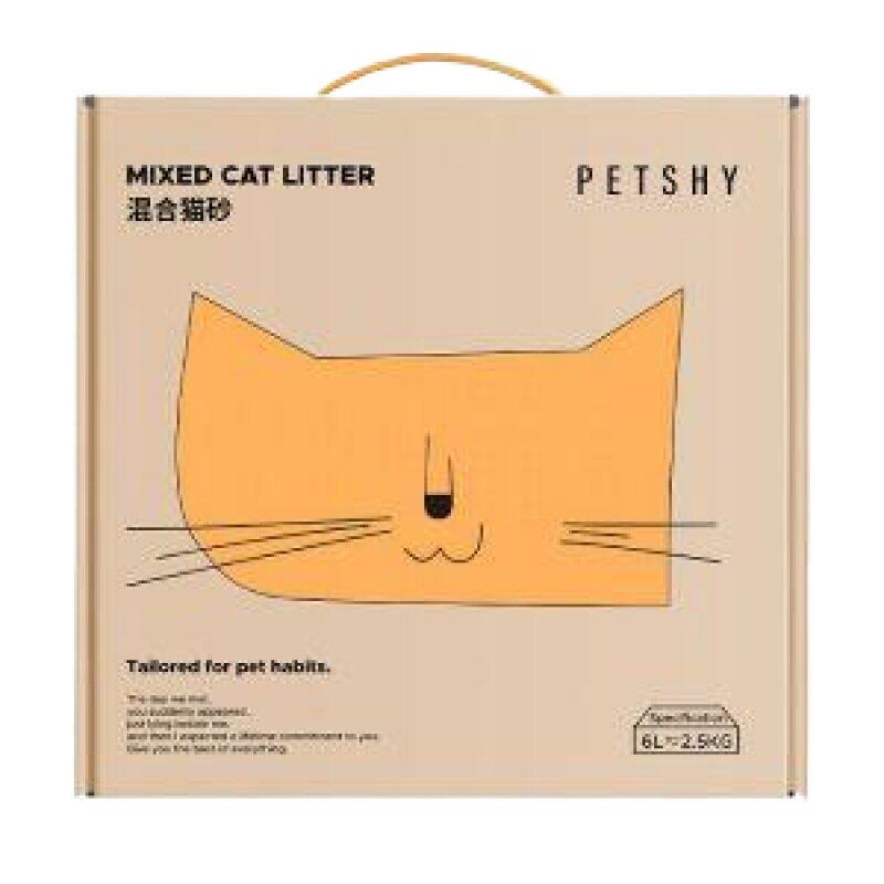 PETSHY百宠千爱 豆腐混合猫砂细型10kg膨润土除臭无尘2.5公斤包邮