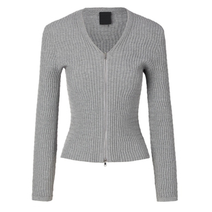 VVNK JANE PLUS春季新款休闲时髦V领修身针织开衫女J410264638C