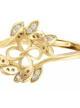 轻奢简约针式镶嵌圆珠空托