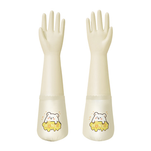 冬季加绒家务手套女洗衣服刷碗防水厨房专用耐用耐磨橡胶一体绒