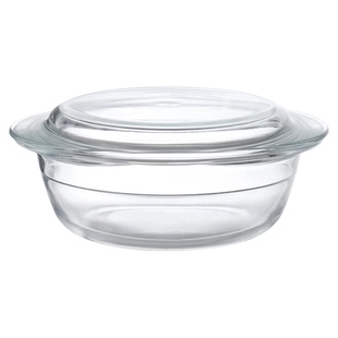 霜山耐热玻璃煲高硼硅玻璃耐高温透明带盖料理碗冷藏保鲜碗可微波