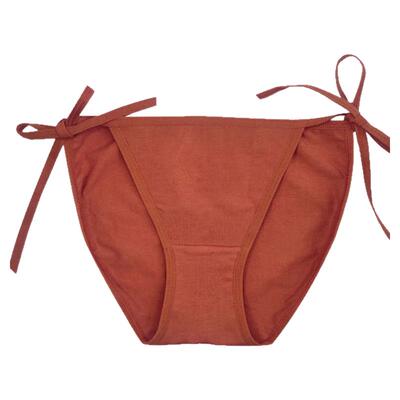 全棉无痕纯色简约系带可解三角裤