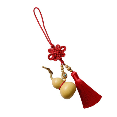 红色中国结短款流苏门对门天然葫芦挂件大门客厅门口中国结挂饰品