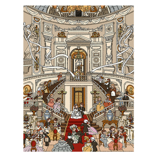 糊涂龙十月新品造景贴纸十九世纪婚宴魔女5.0小土微缩场景3D立体小屋贴画手帐手工diy儿童拼图玩具女孩