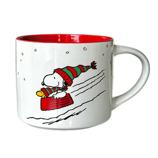 新款可爱史努比陶瓷马克杯圣诞水杯节日伴手礼情侣杯咖啡杯牛奶杯