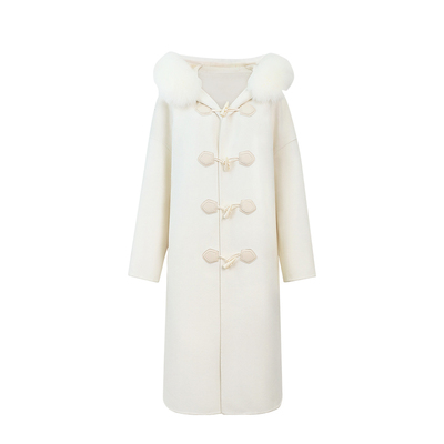 POET WONG【初恋天花板】绝美~独家小廓形 超大狐狸毛羊毛大衣