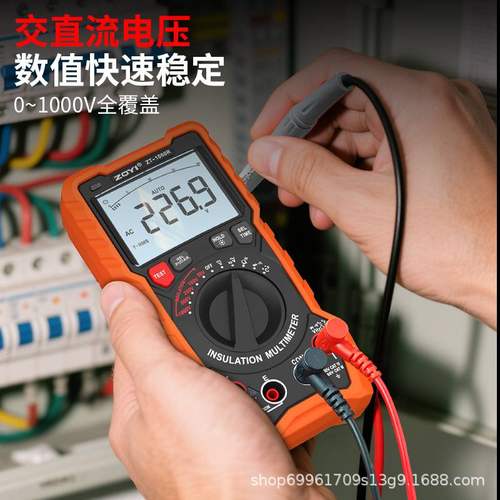 众仪ZT-1000R绝缘电阻仪1000V高精度电子表兆欧表摇数字万用表