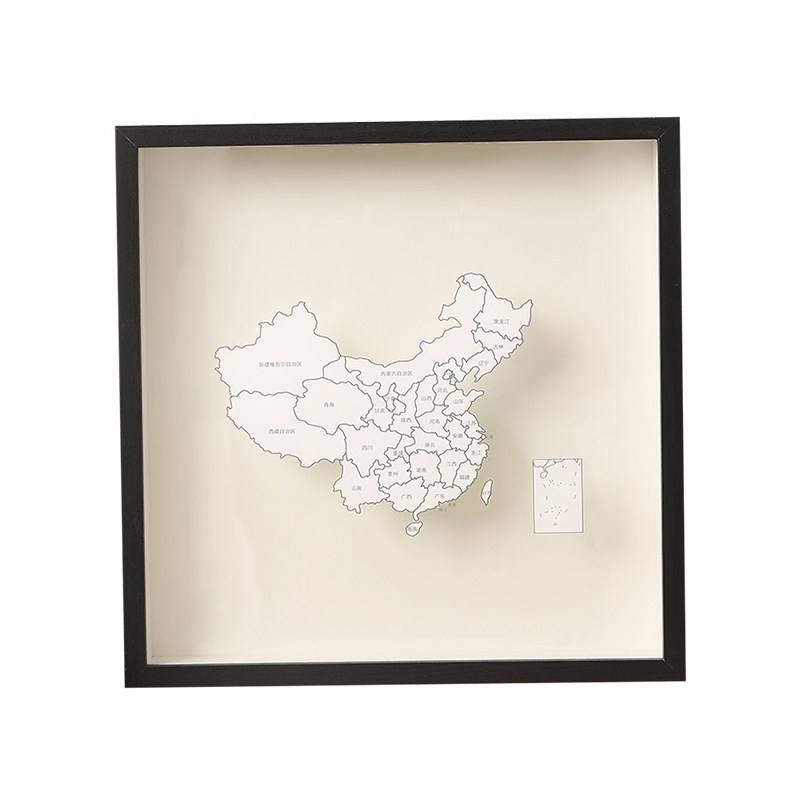 旅行足迹打卡中国地图相框飞机火车票演唱会门票根纪念展示收纳框