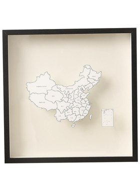 旅行足迹打卡中国地图相框飞机火车票演唱会门票根纪念展示收纳框