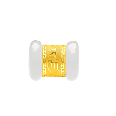 周大生黄金镶玉转运珠女