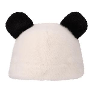 阿吉豆AJIDOU熊猫抱抱系列时尚可爱女款帽子秋冬保暖配饰毛线帽