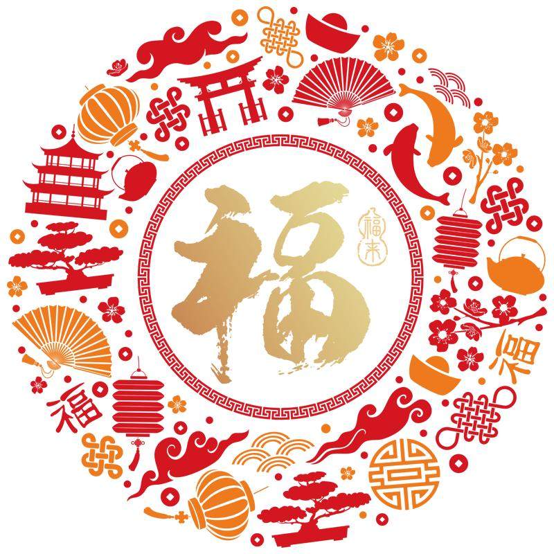 2026新款福字窗贴百福乔迁新年福字新中式窗花店铺橱窗玻璃静电贴