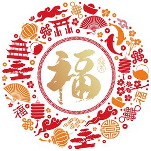 2026新款福字窗贴百福乔迁新年福字新中式窗花店铺橱窗玻璃静电贴