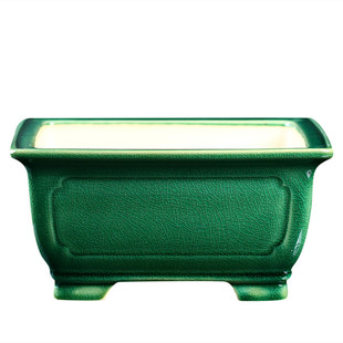 紫砂花盆精品四方盆景盆大口径多肉兰花盆栽陶盆新款石湾冰裂釉