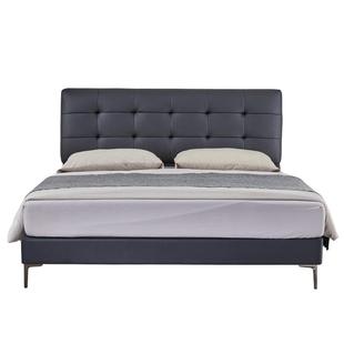 【新品】梦神真皮床现代简约牛皮软床主卧大床轻奢高端软包床暗星