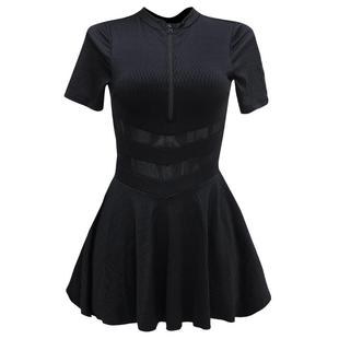 黑色泡温泉泳衣女高级感2025新款微胖遮肉保守女士游泳衣高端品牌