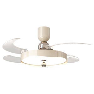 意菲意「大波浪」餐厅隐形风扇灯奶油风客厅卧室电扇大风力吊扇灯