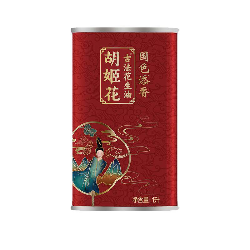 胡姬花国色添香古法花生油铁罐1L