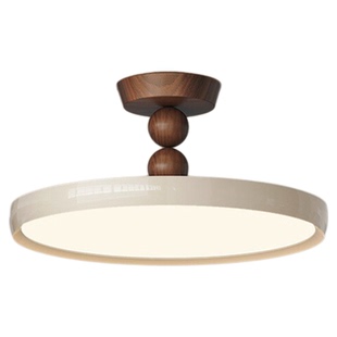 长虹卧室灯吸顶灯中古奶油风胡桃木色全光谱护眼复古书房灯房间灯