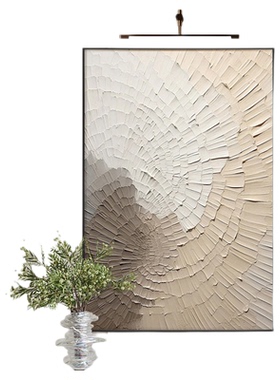 奶油风手绘油画意式极简餐厅大芬村现代肌理画客厅玄关抽象装饰画