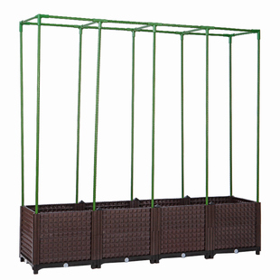 种植箱爬藤架黄瓜丝瓜爬藤支撑杆豆角番茄支架庭院锌钢包塑爬藤架